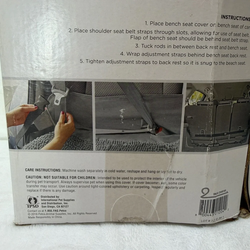 New Good2Go Microfiber Bench Base Cover Gray Pet Car Seat Protector 48-51in Long